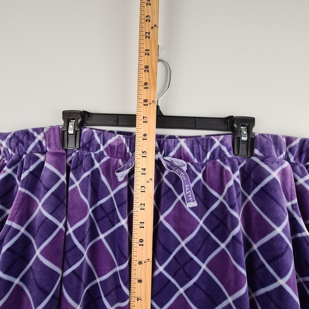 Muk Luks Womens Purple Velour Pajama Set Long Sleeve T3X Plus Size Lounge PJs - Picture 9 of 13